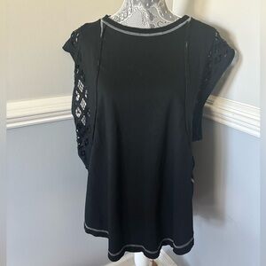 Women’s Sleeveless Tank Top with Lace Inset around sleeves Size M (oversized)